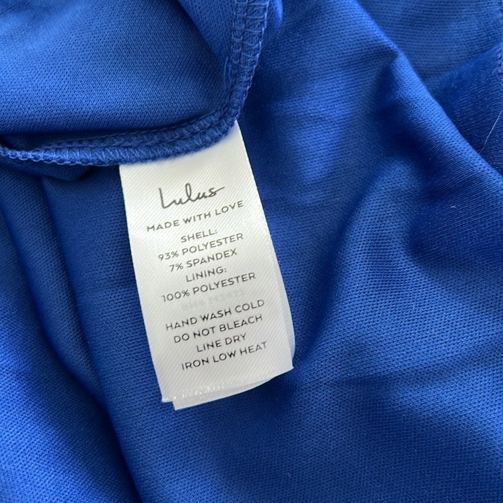 Lulu's Cobalt Blue Sequin Photo Finish High-Low Maxi Dress Gown Size X-Large New - Picture 10 of 15